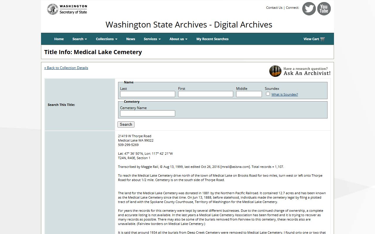 Bothell Washington genealogy records at the Washington State Digital Archives