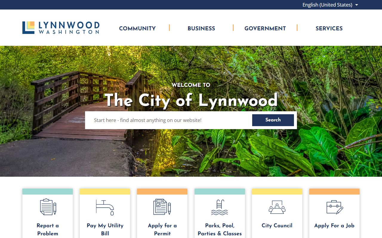 Lynnwood Washington city website for genealogy and public records