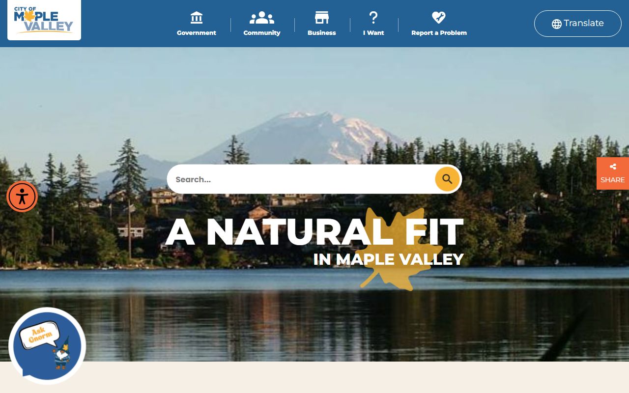 Maple Valley city website for genealogy public records access