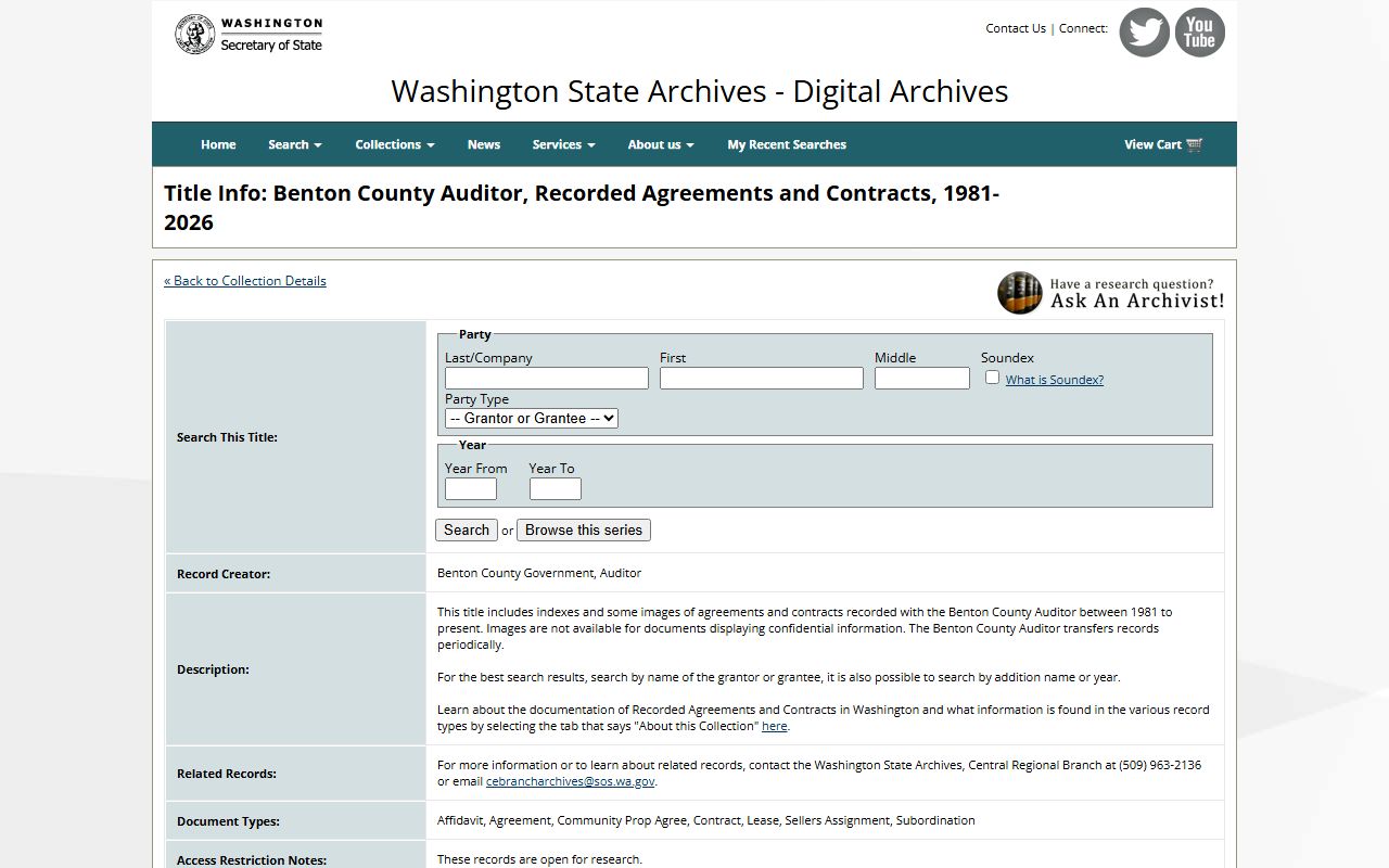 Skagit County historical records from the Washington State Digital Archives