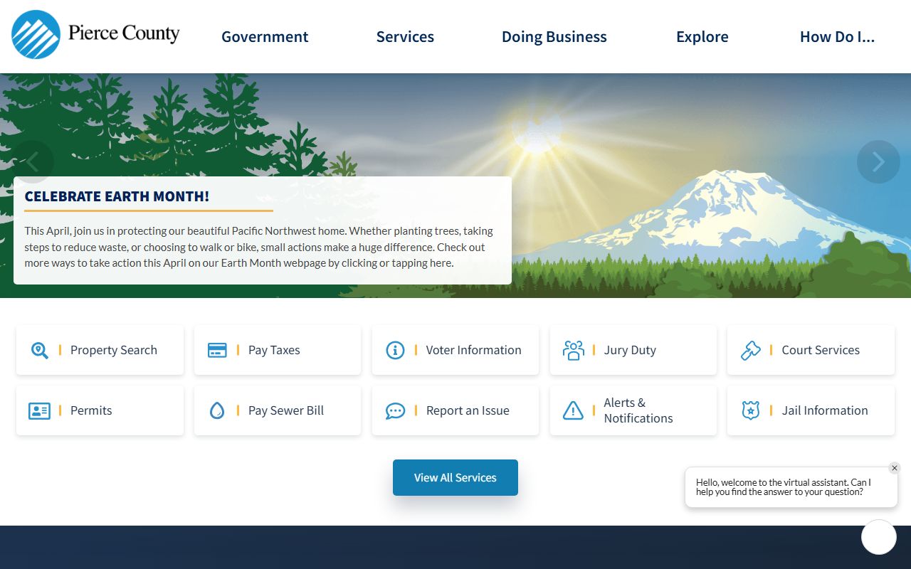 Pierce County government website for Parkland genealogy records research