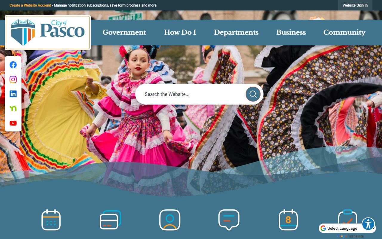 Pasco Washington city website for genealogy records research