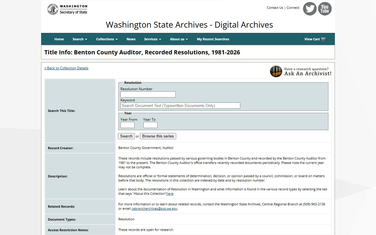 Washington State Digital Archives Whitman County genealogy collection for Pullman family research