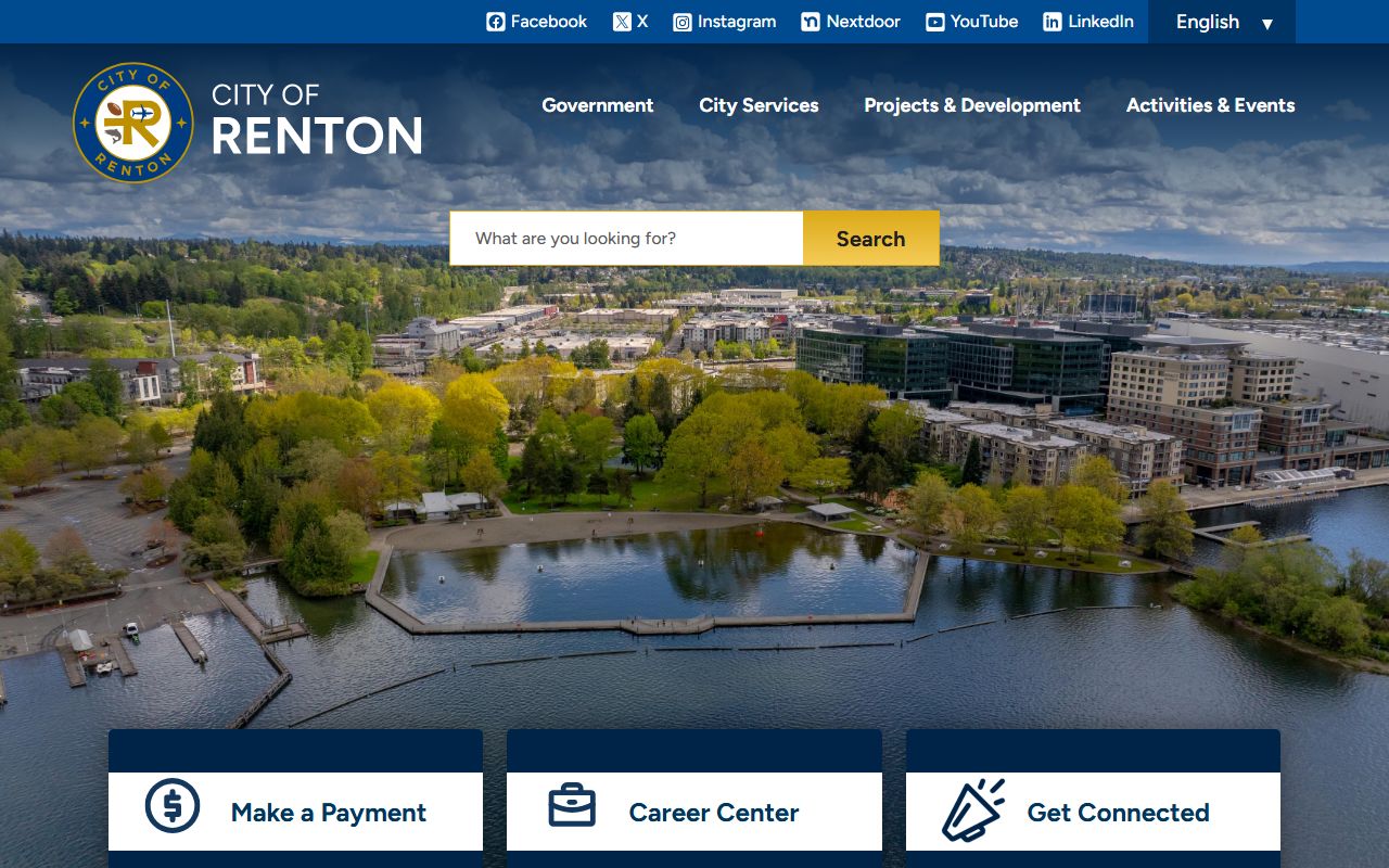 City of Renton website for municipal genealogy and public records access