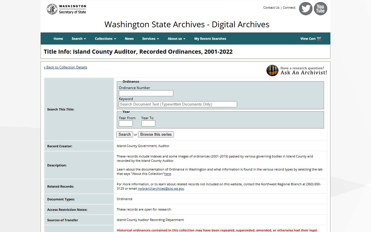 Washington State Digital Archives Benton County collection for Richland genealogy records