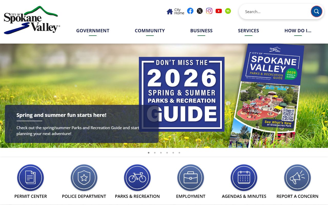 City of Spokane Valley website for municipal records and public records requests for genealogy research