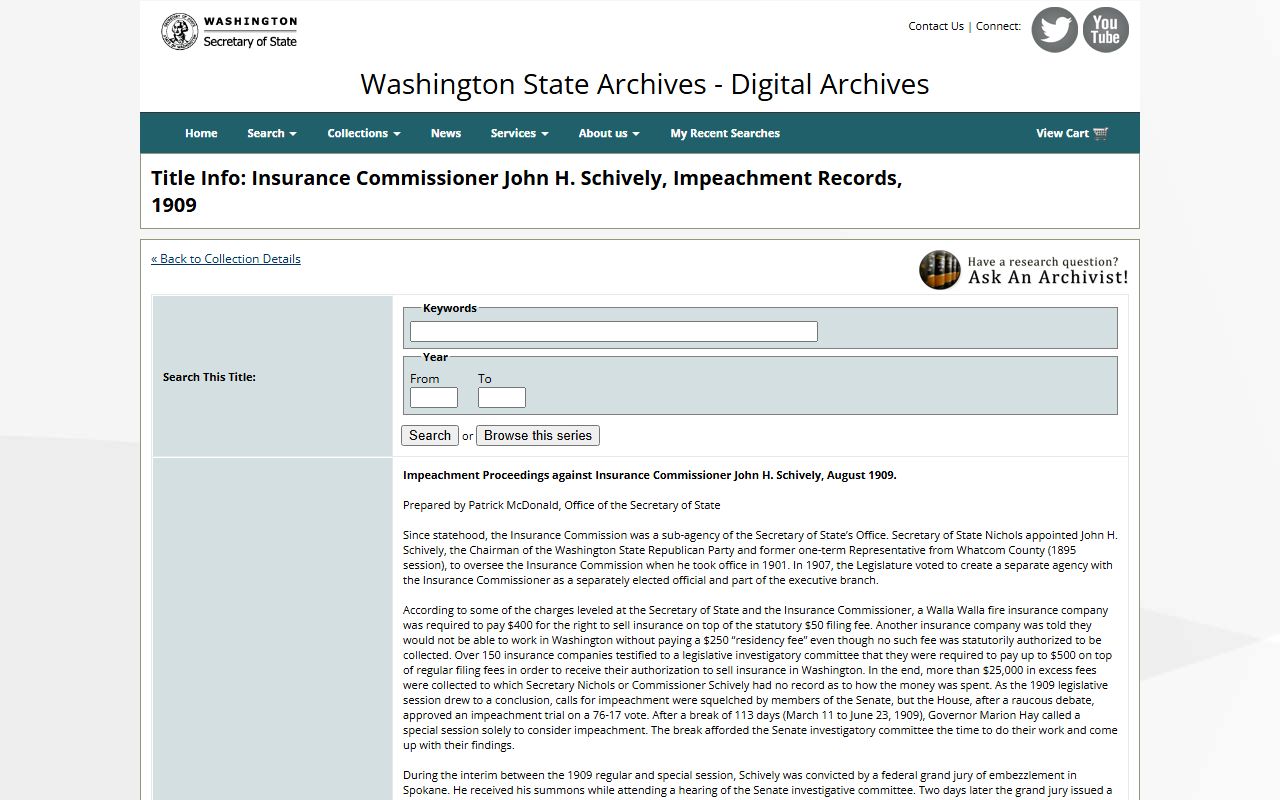 Washington State Digital Archives collection for Wenatchee and Chelan County genealogy records