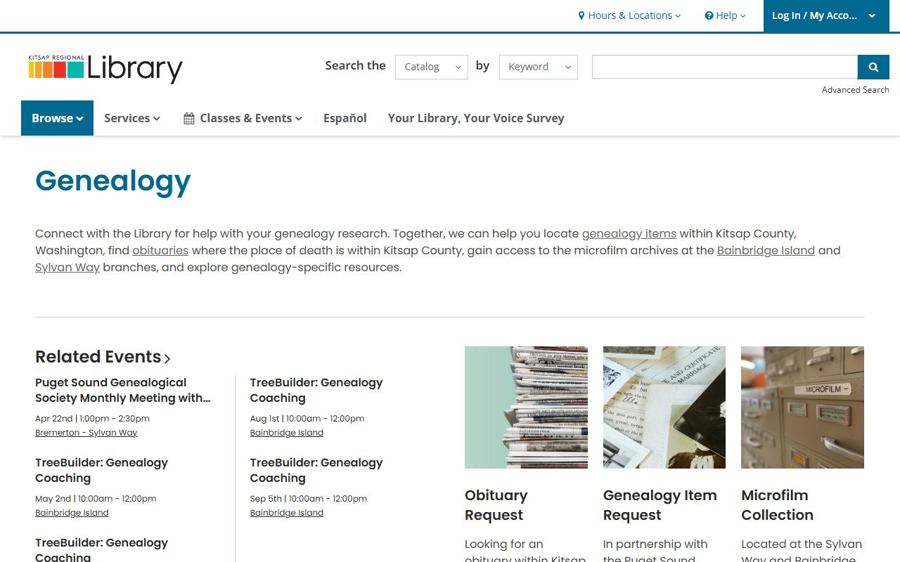 Kitsap County Washington genealogy library resources
