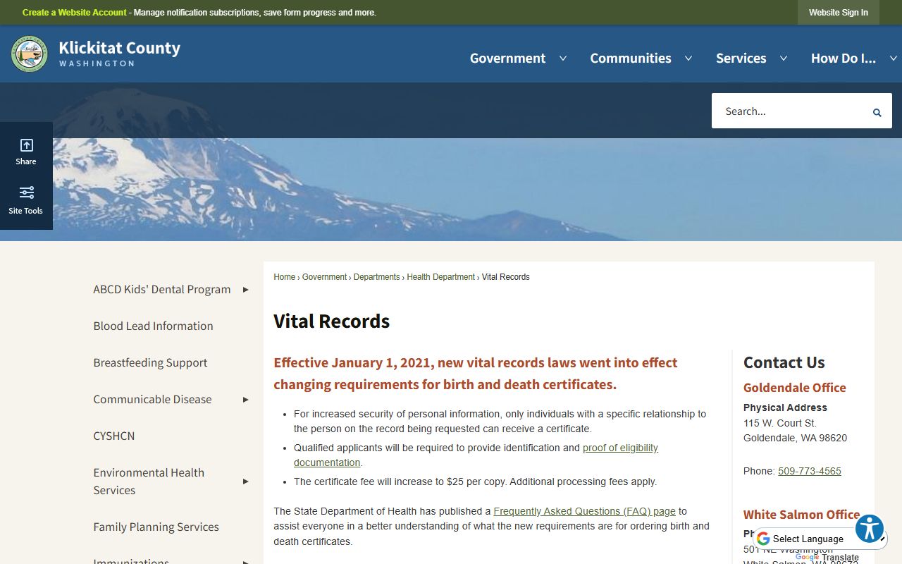 Klickitat County Washington genealogy records