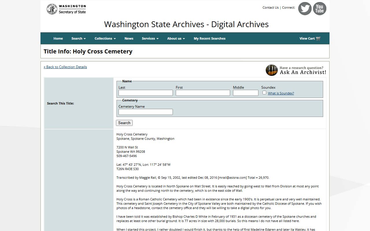 Stevens County Washington genealogy records digital archives collection